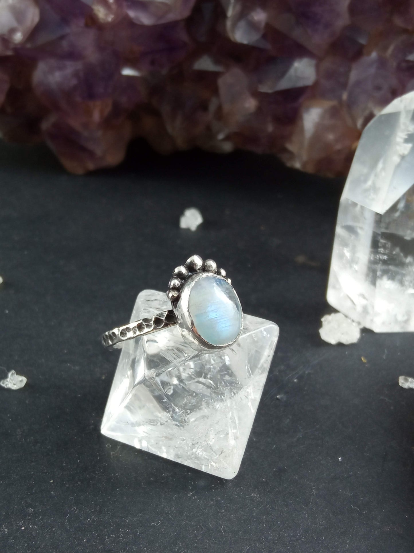 Bague Labradorite Blanche T.55