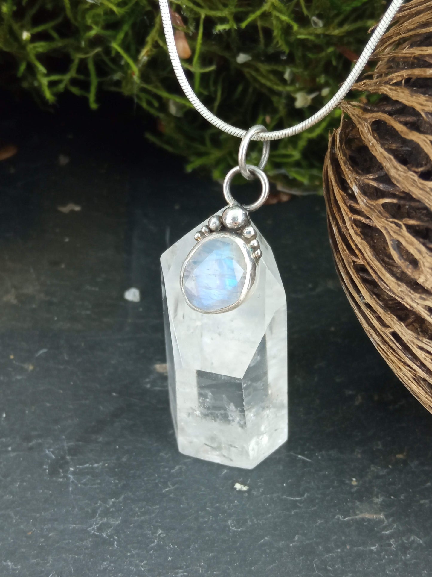 Pendentif Labradorite Blanche