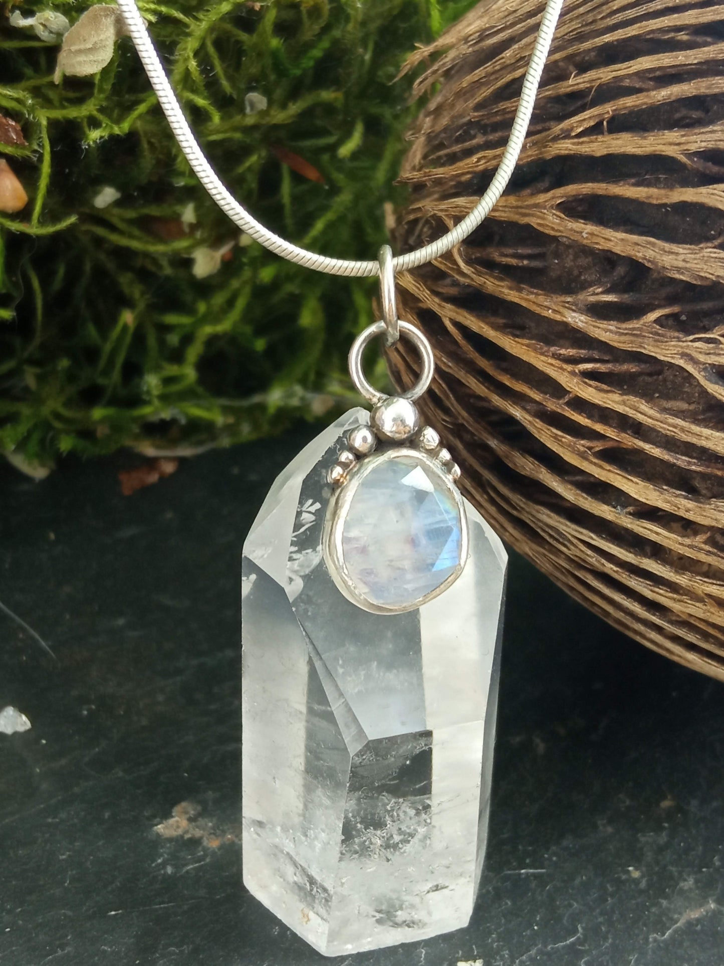 Pendentif Labradorite Blanche