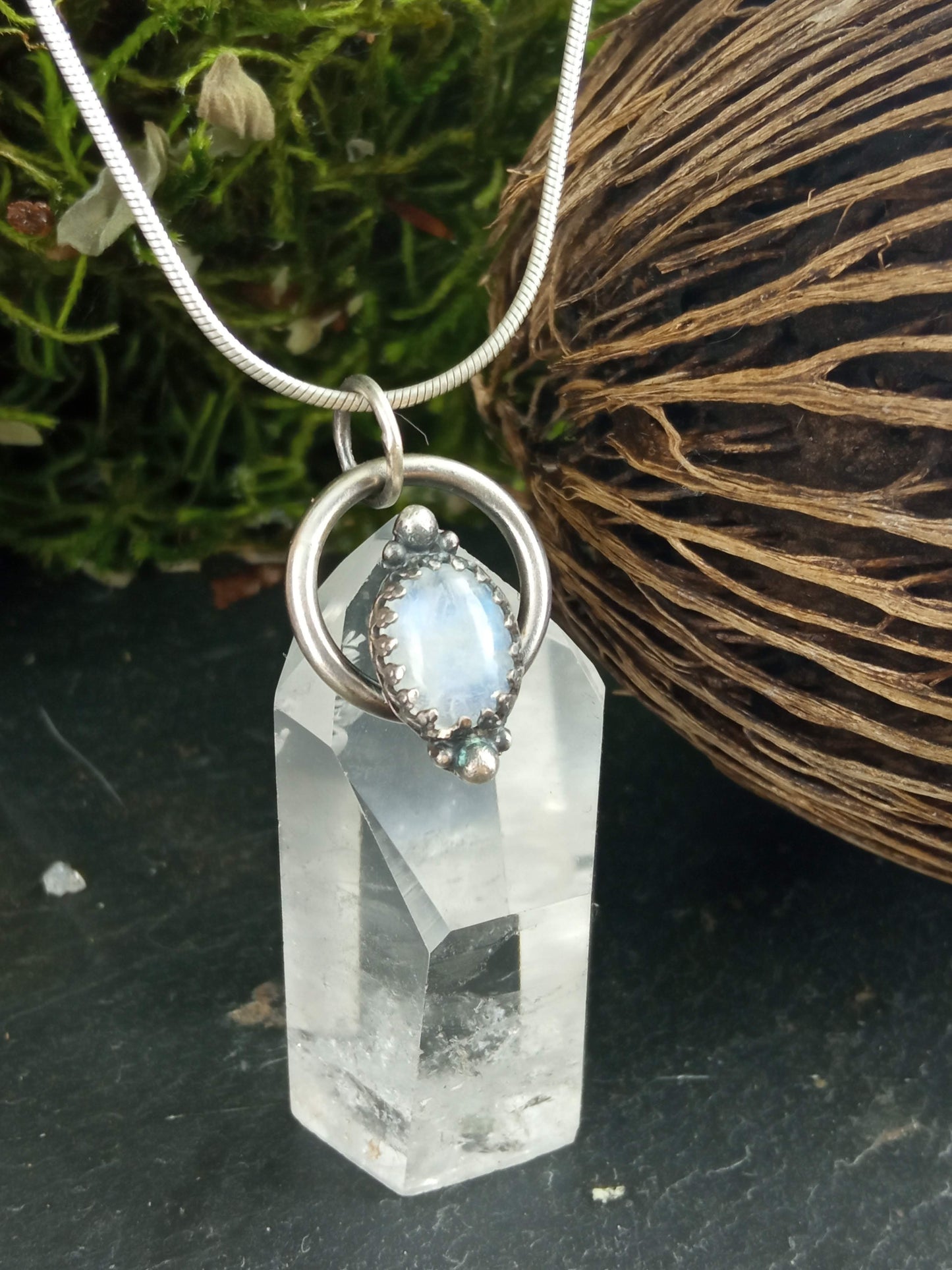 Pendentif Labradorite Blanche