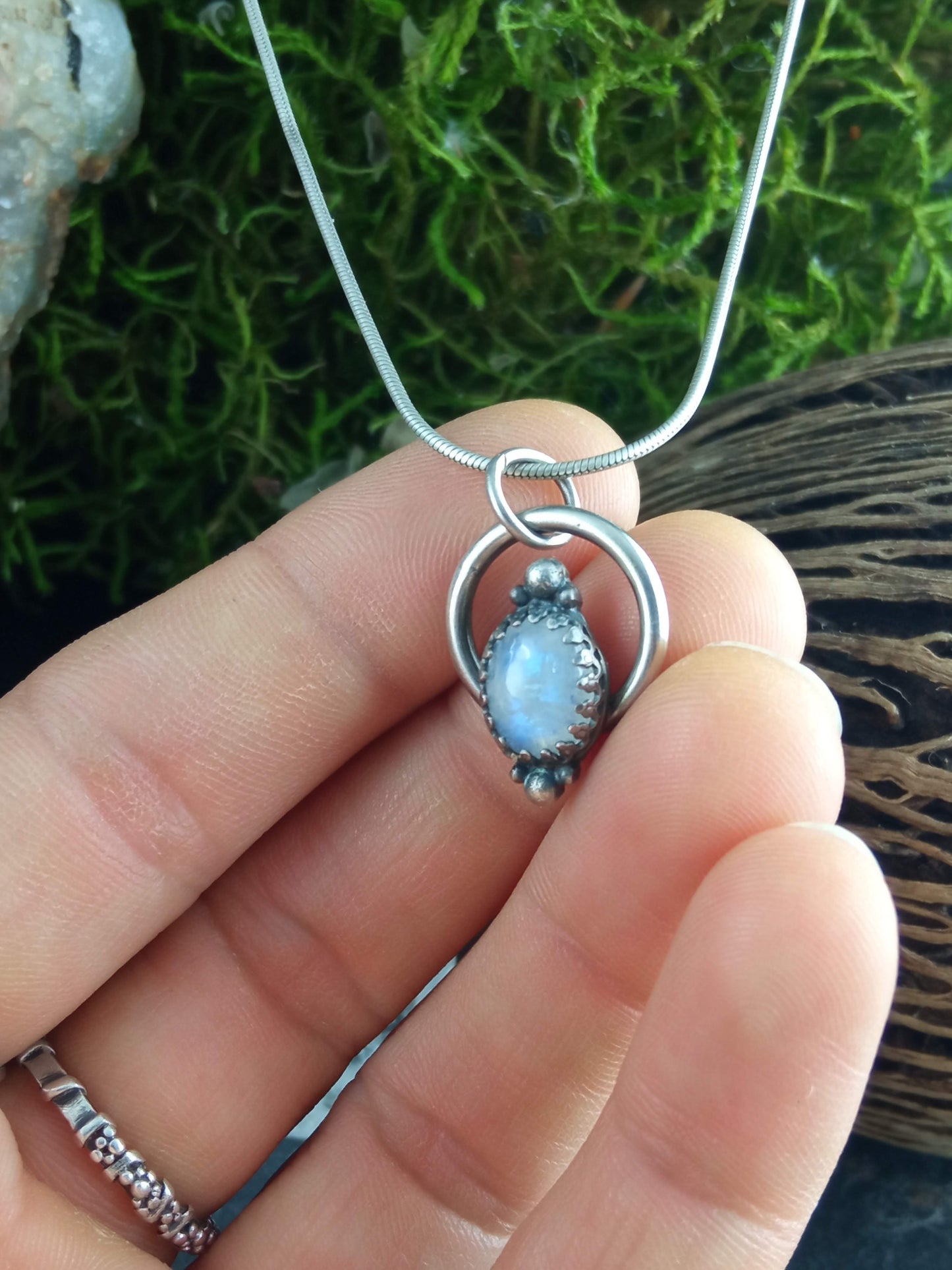 Pendentif Labradorite Blanche