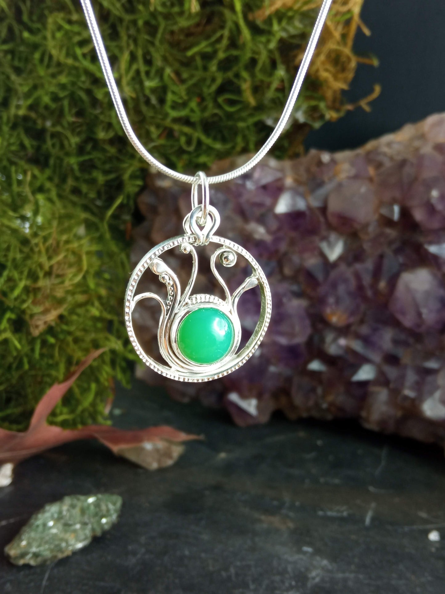 Pendentif chrysoprase