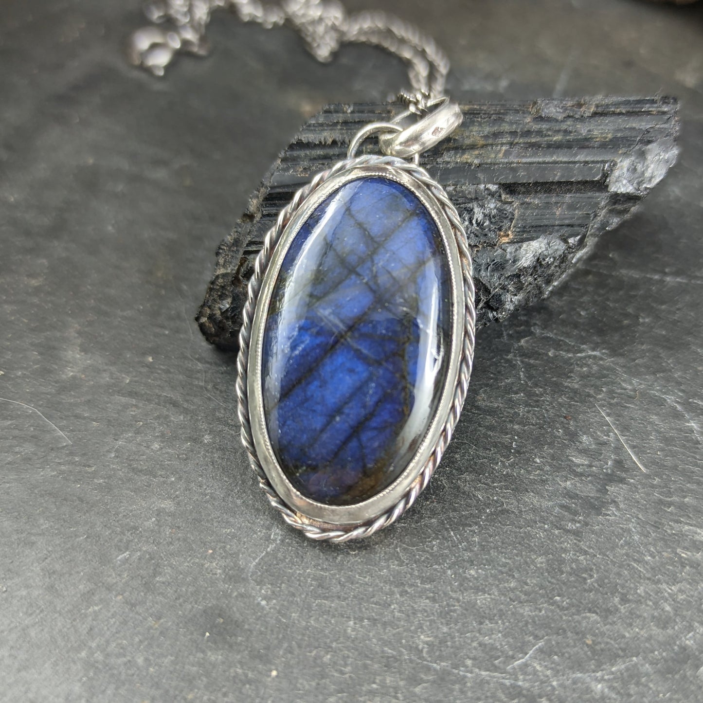 Pendentif Labradorite Bleue