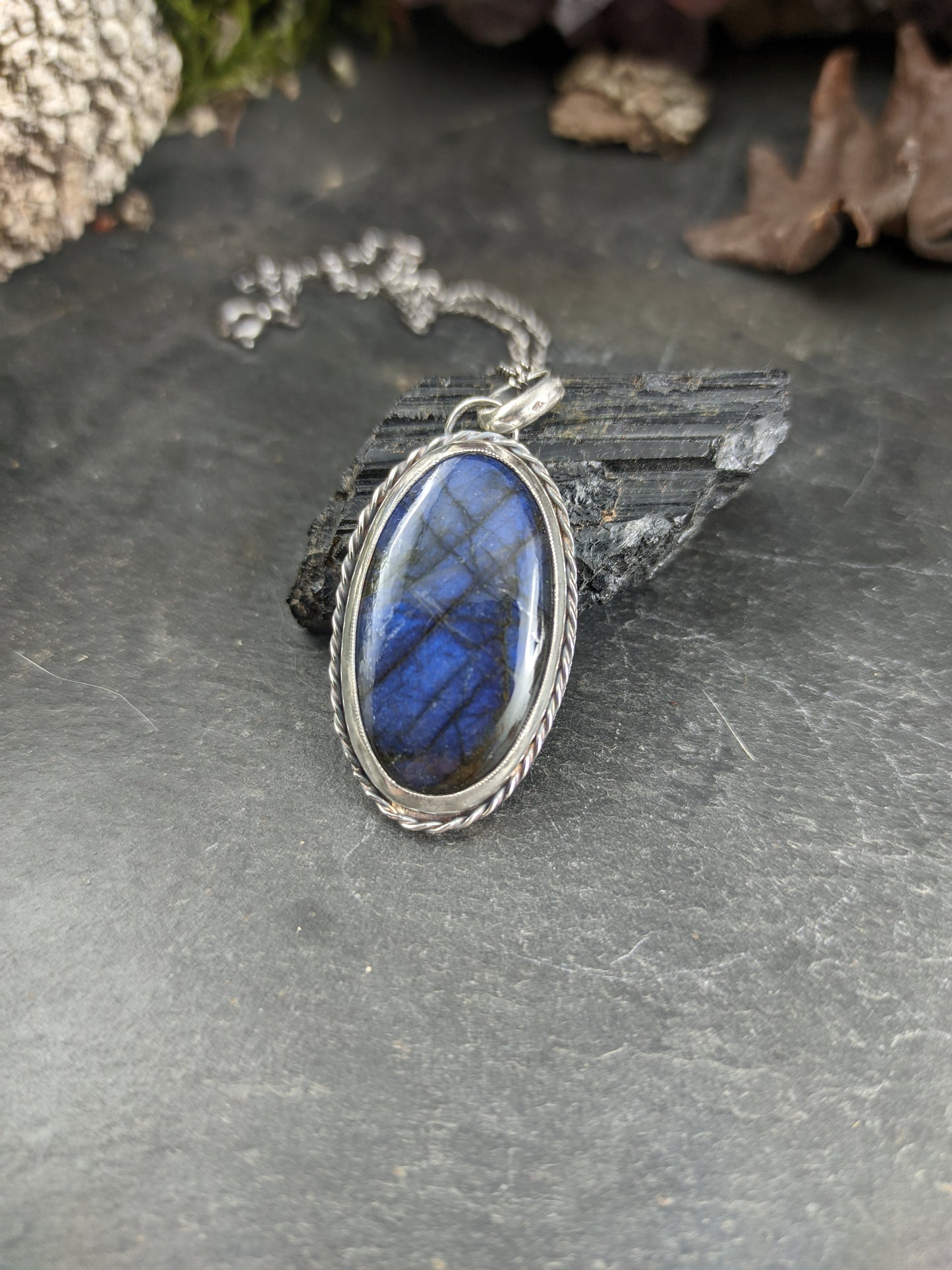 Pendentif Labradorite Bleue